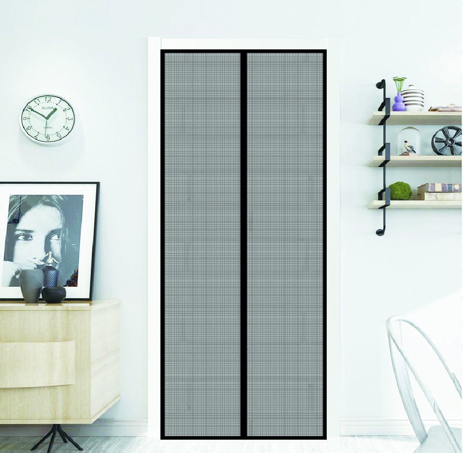 Magnetic Screen Door Fiberglass 18 Mesh Curtain Plastic Coating Black